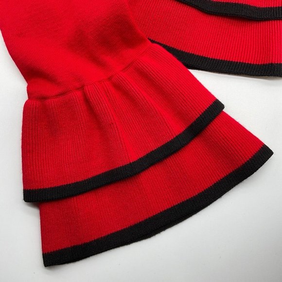 Calvin Klein Women's Bell Sleeve Long Sleeve Sweater Small Petite Red/Bl… - Picture 6 of 6